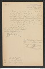 k.k. naturhistorisches Hofmuseum, Intendanzakten 1885-1896 (Hauer), Aktenzahl Z.598/1891, Seite 1